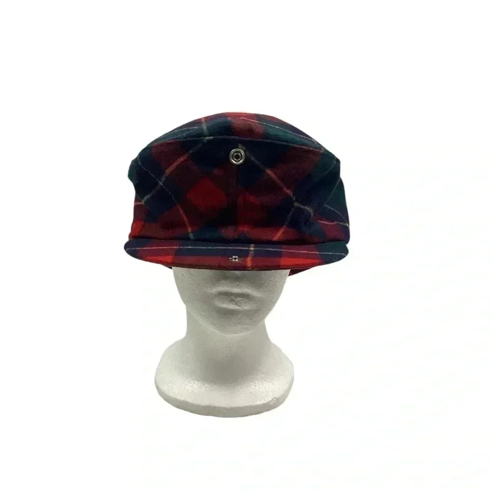Vintage Pendleton wool plaid newsboy cap